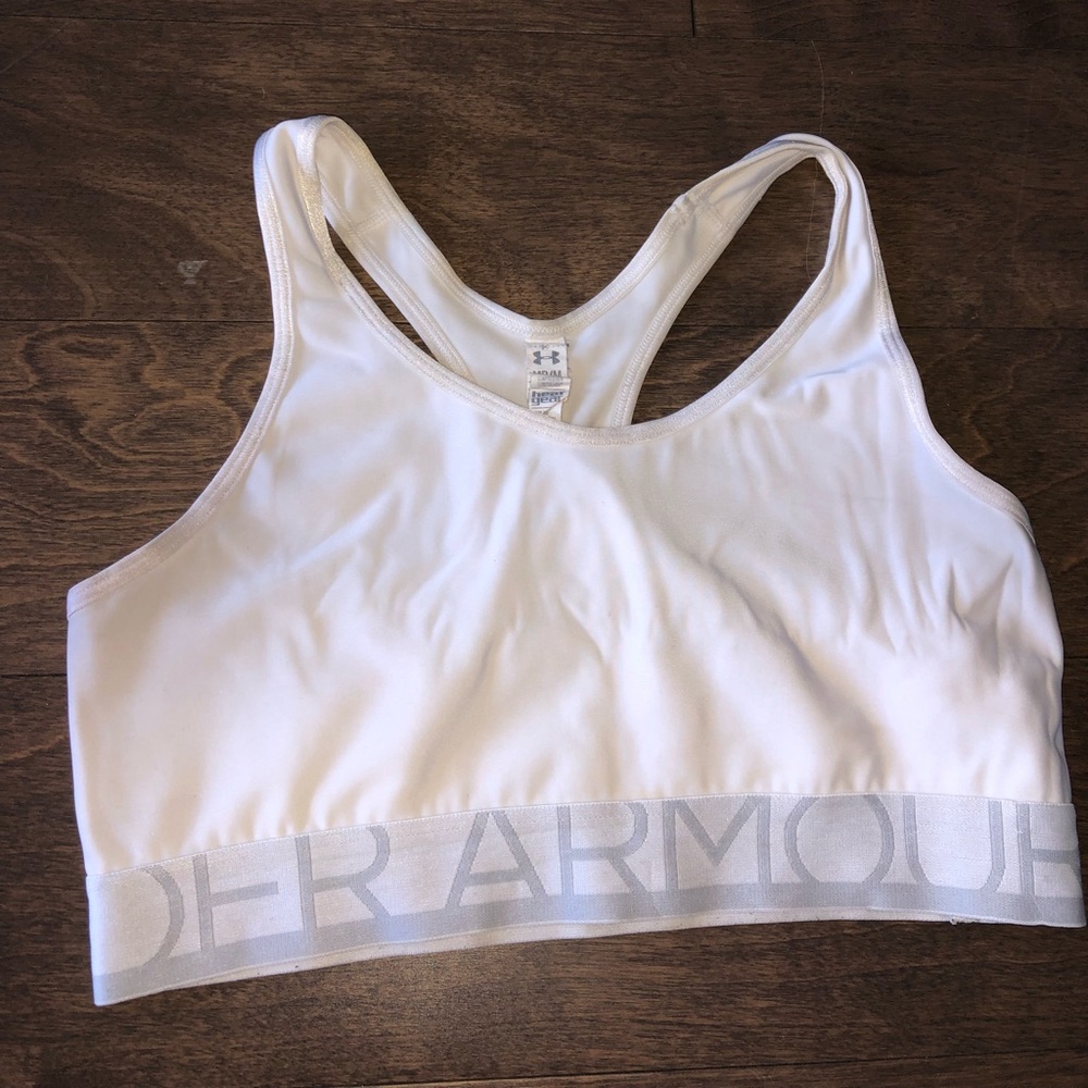 under armour sports bra white